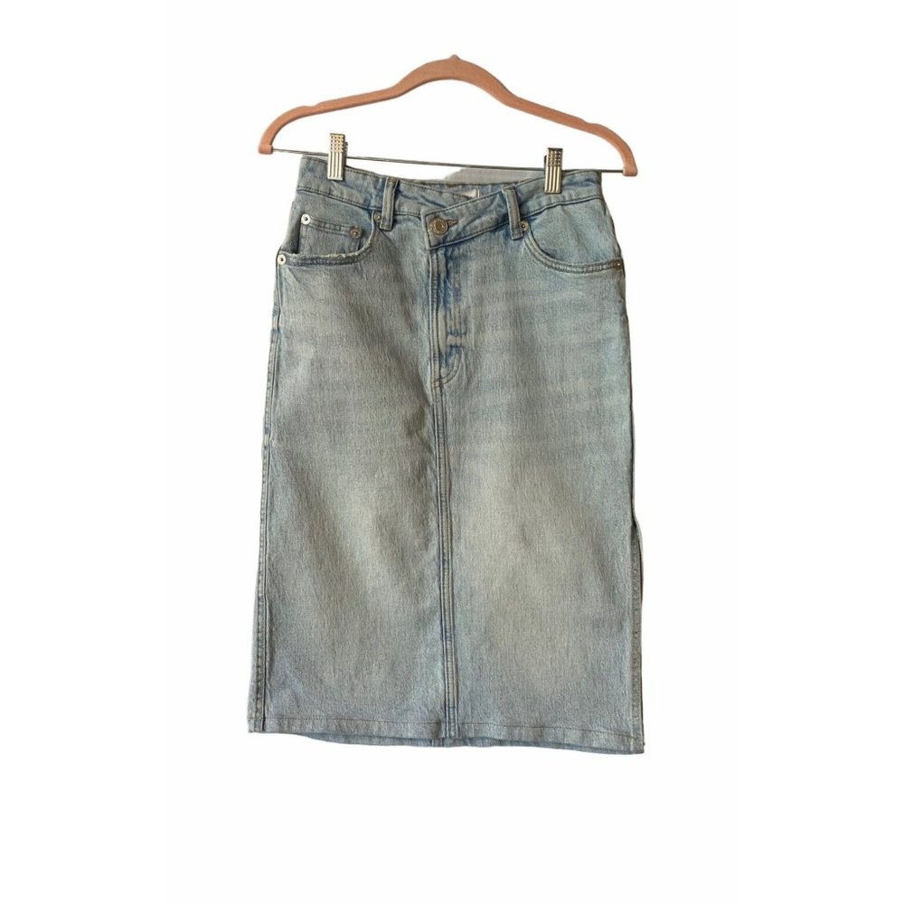 Zara Casual Style Denim Skirt Side Slit Size Small